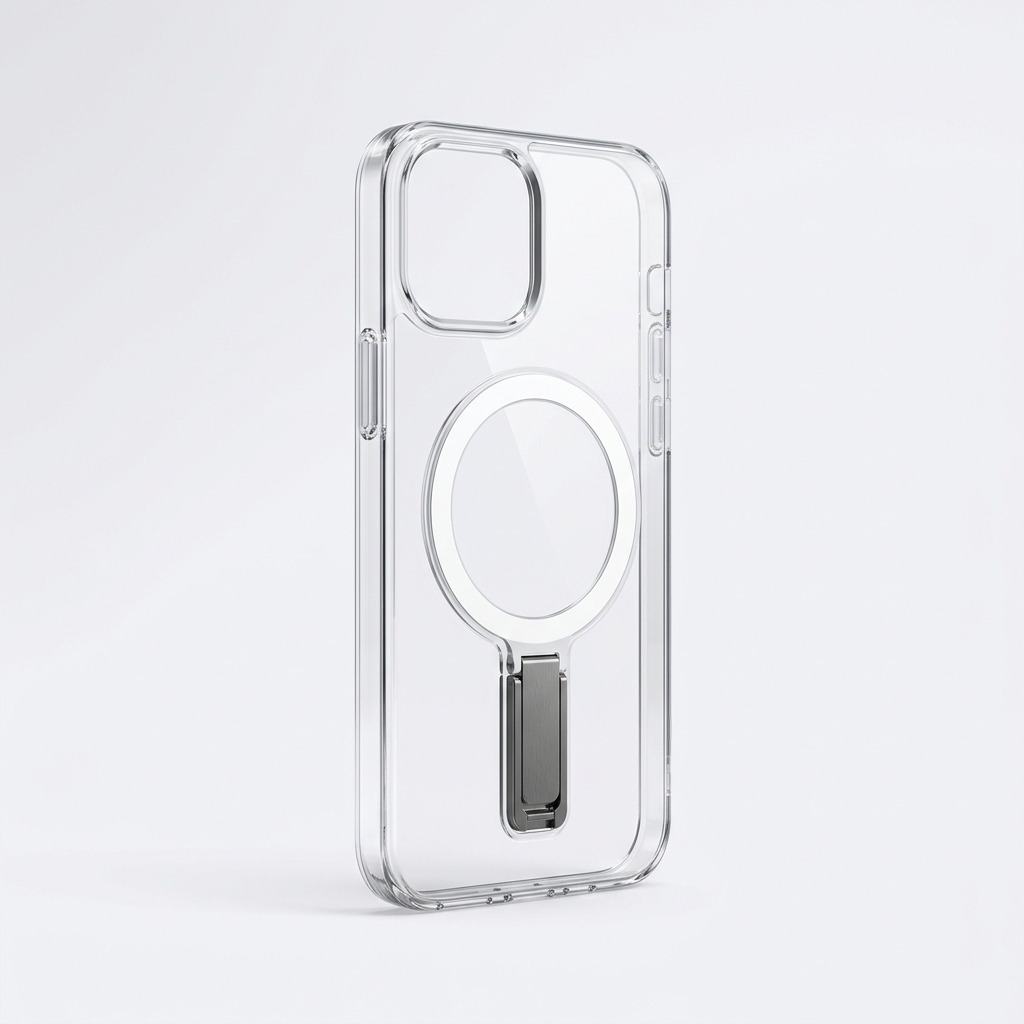 Anti-Yellow Clear MagSafe Case with Camera Control & Kickstand