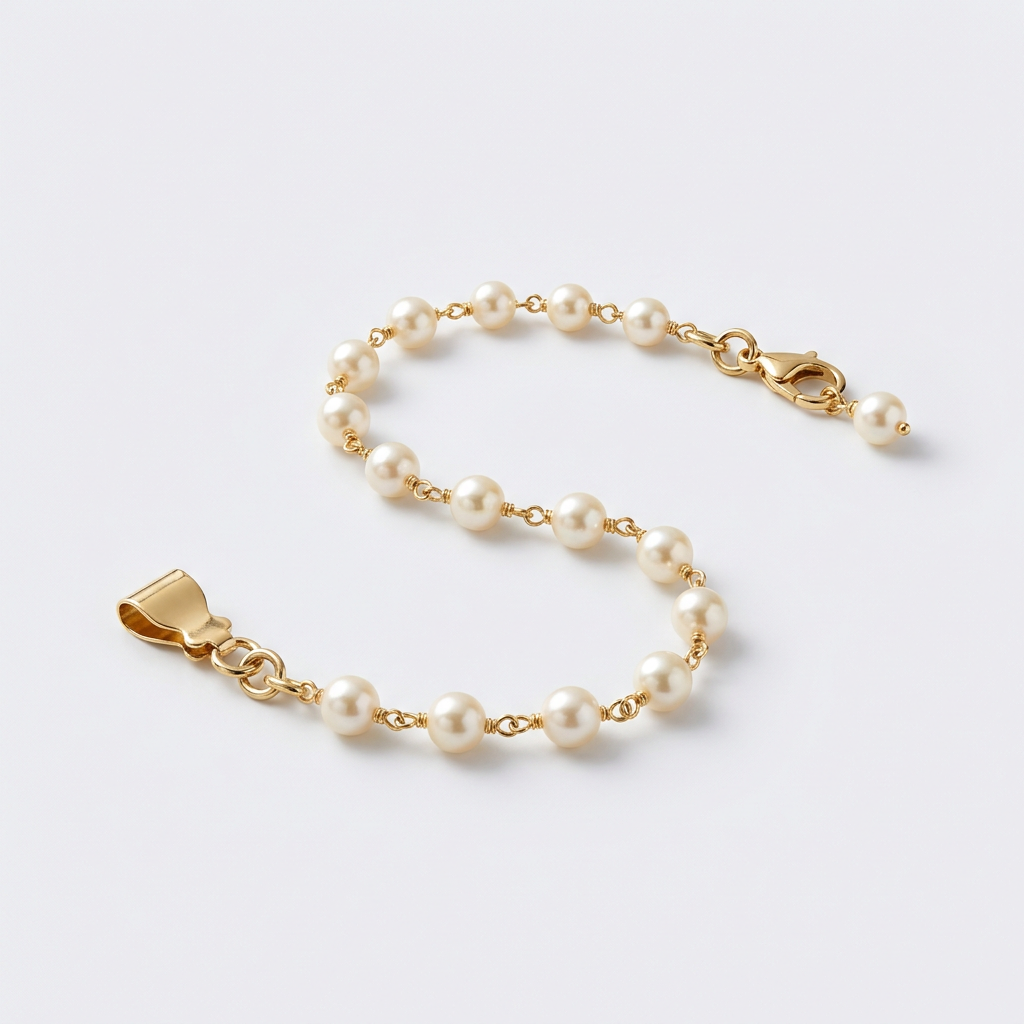 Pearl / Metal-Link Phone Chain