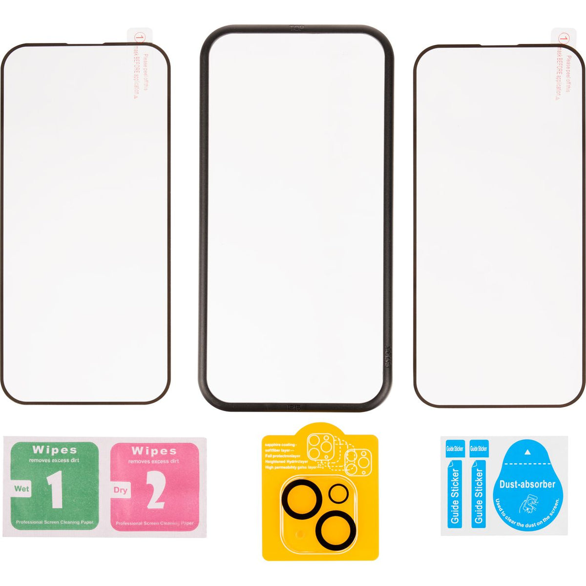 iPhone Protection Kit — Glass, Lens, Speaker Mesh, Port Plug, Wipe